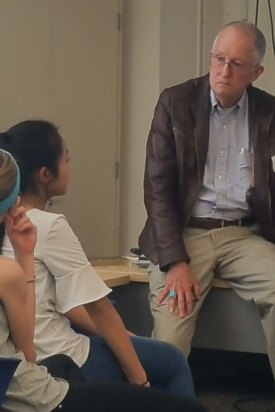 February, 2018 - Mike Lowder speaking with students at Cary Academy about the Warsaw Ghetto Uprising