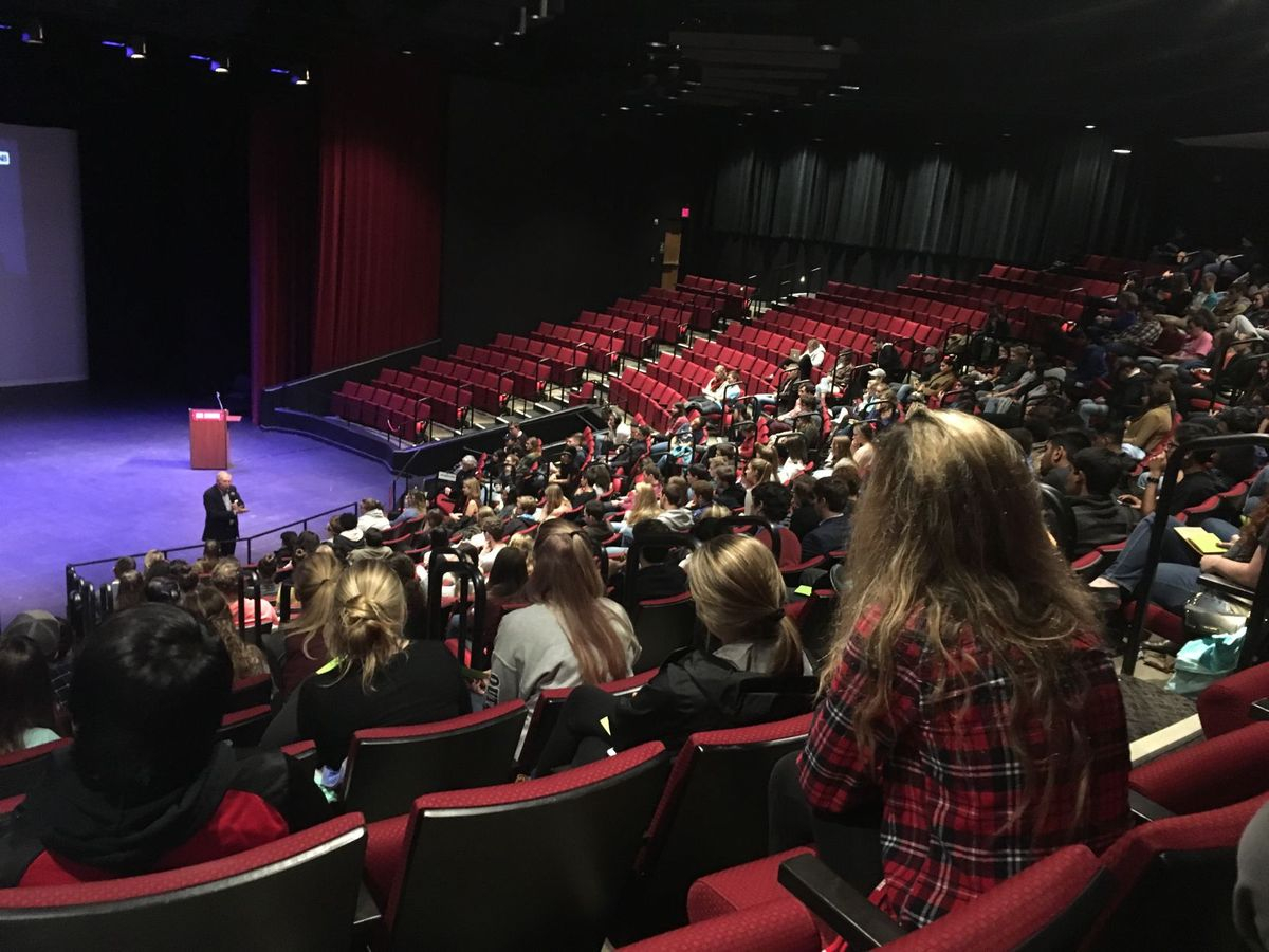 Peter Stein answers students' questions at NC State on the 79th anniversary of Kristallnacht