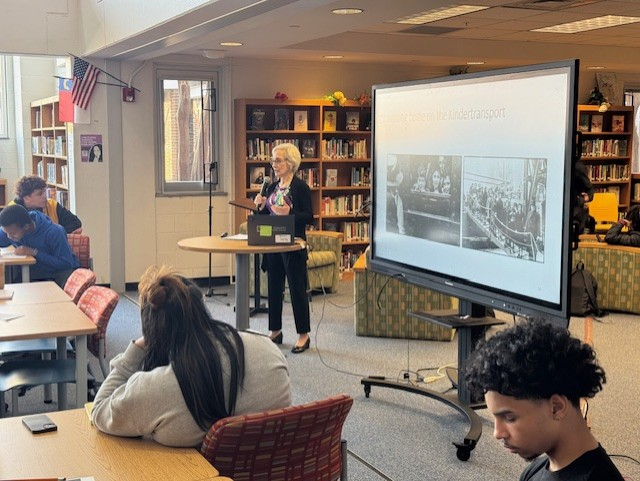 Debbie Fulmer speaking at East Wake Magnet High School February 25, 2025