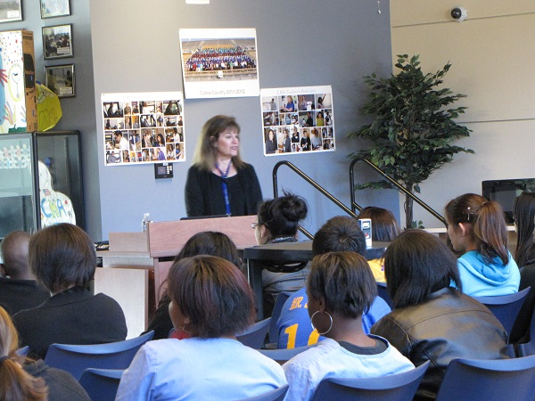 Deborah Long speaks to students at Phoenix Academy. November 16, 2012