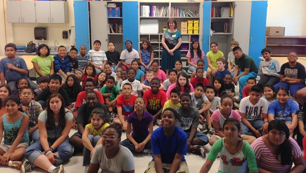 Deborah Long with Holt Academy Students. June 11, 2014