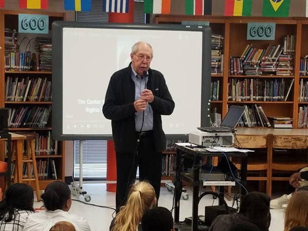 Peter Stein Speaks to 7th Grade Class at Carrington Middle School