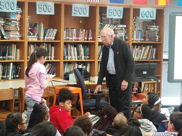 Peter Stein Speaks to 7th Grade Class at Carrington Middle School